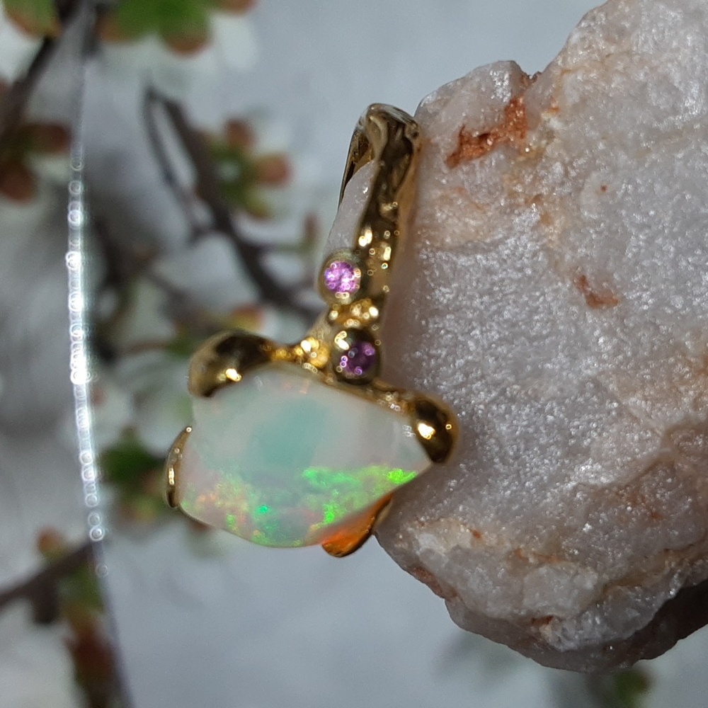 ๐925 Ethiopian Opal, Amethyst, Gold Over Sterling. Price Is Firm. - Picture 4 of 14